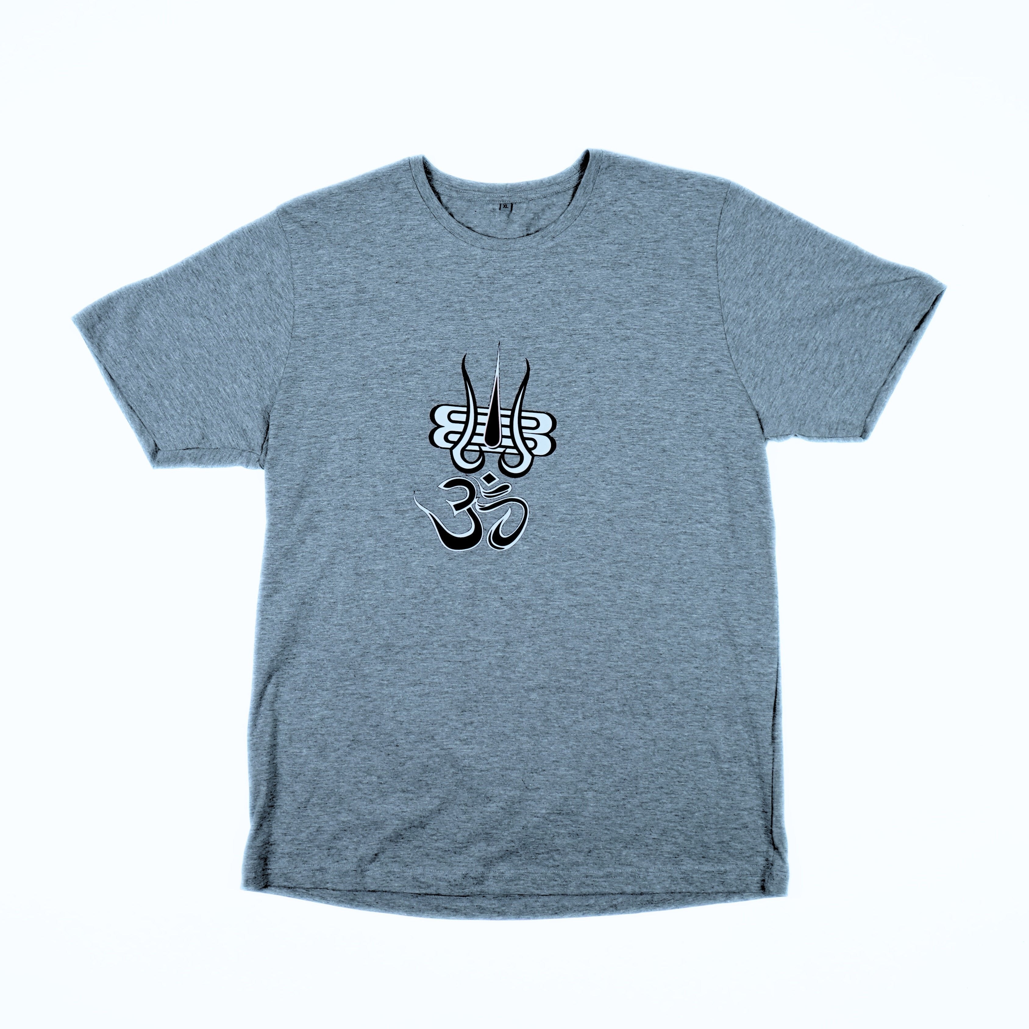 Spiritual T-Shirt for Yoga, Meditation, and Mindfulness - Grey - Black And White - OM (Kids)
