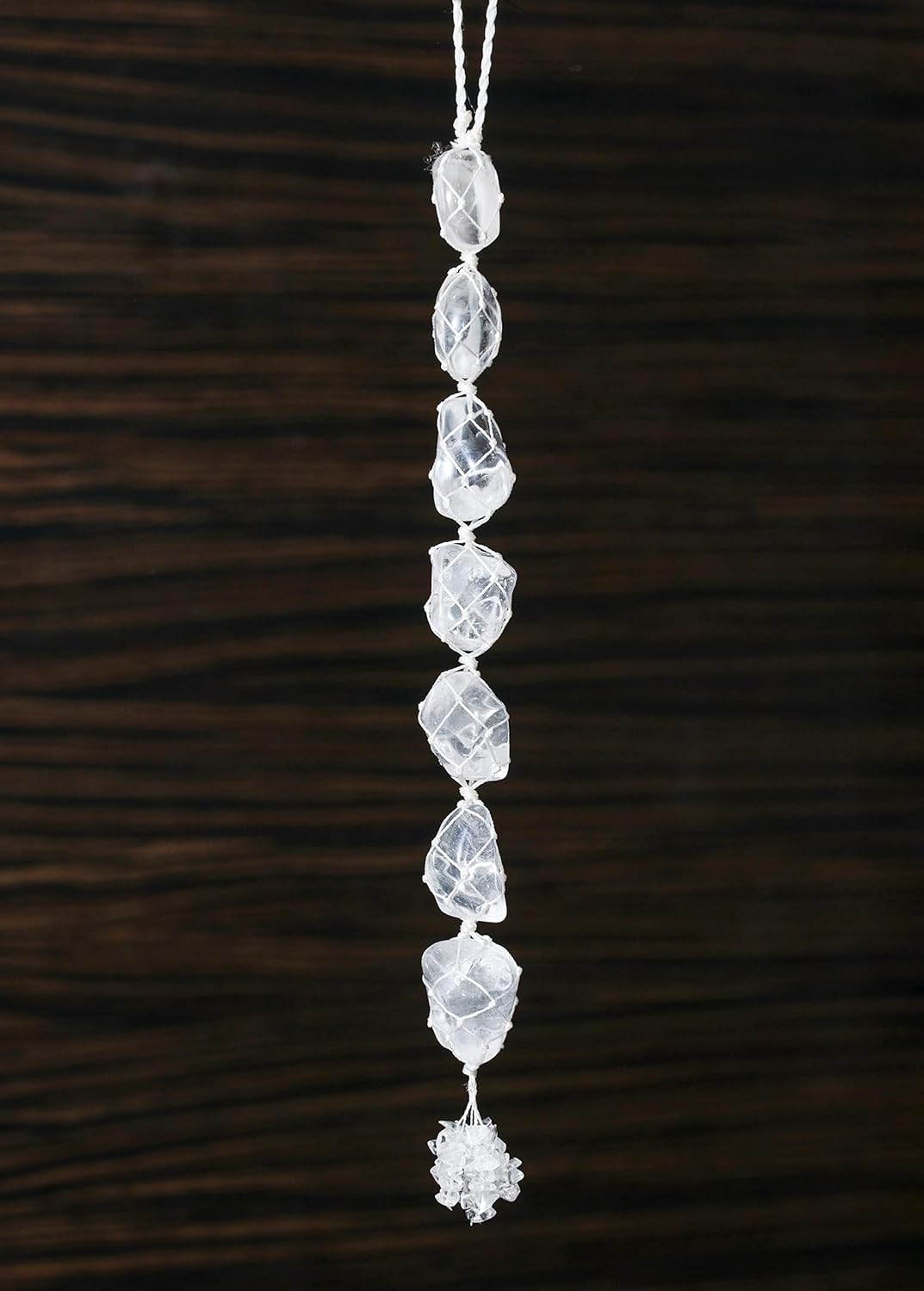 Clear Quartz Tumble - car Hanging Gemstones Healing Window Ornament for Reiki Healing Crystals Tassel Wall Hanger Spiritual Meditation Hanging Ornament Window Decoration Fengshui Good Luck - 10Inch