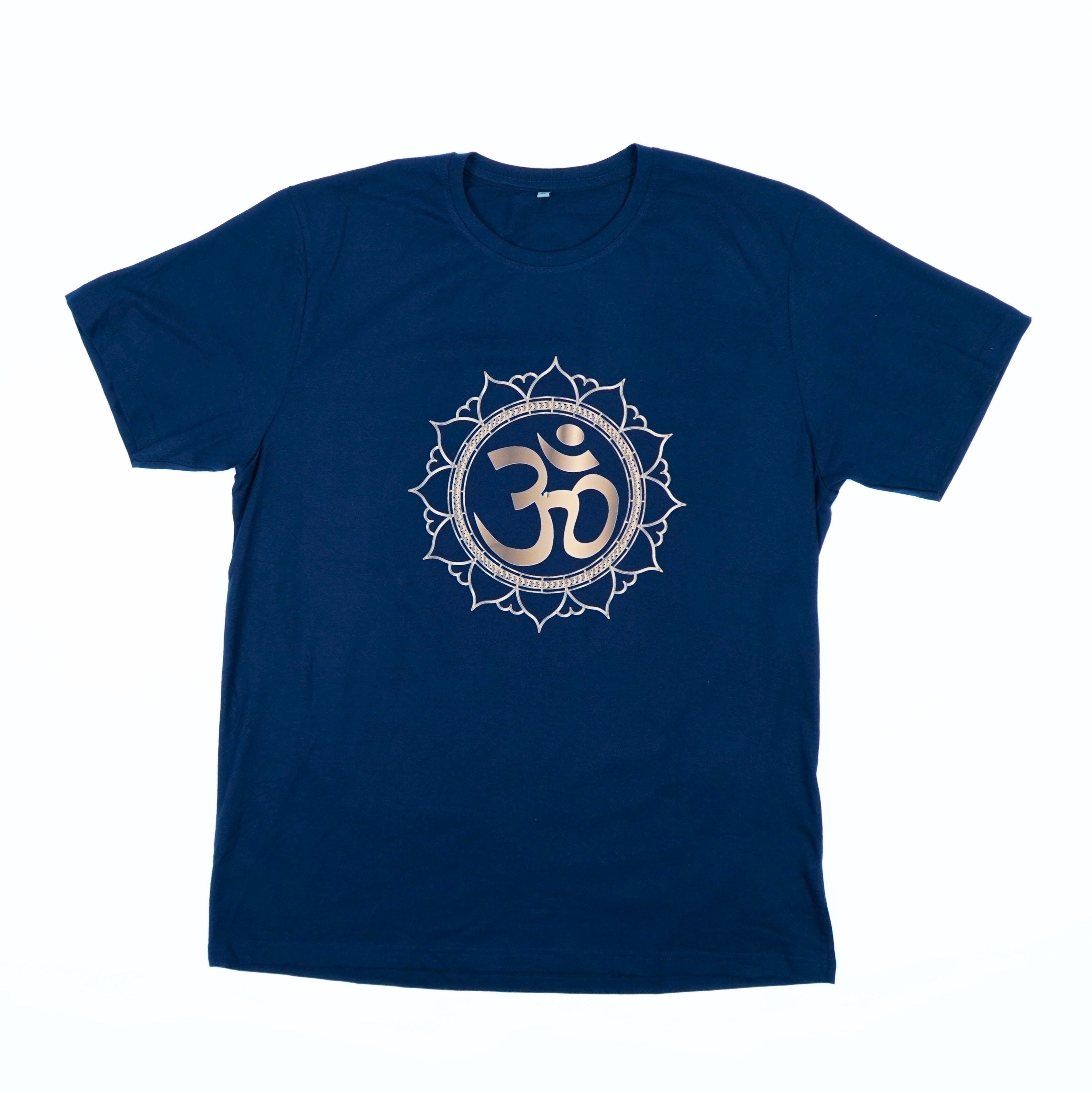 PVI Spiritual T Shirt - Dark Blue - Gold OM (Adults)