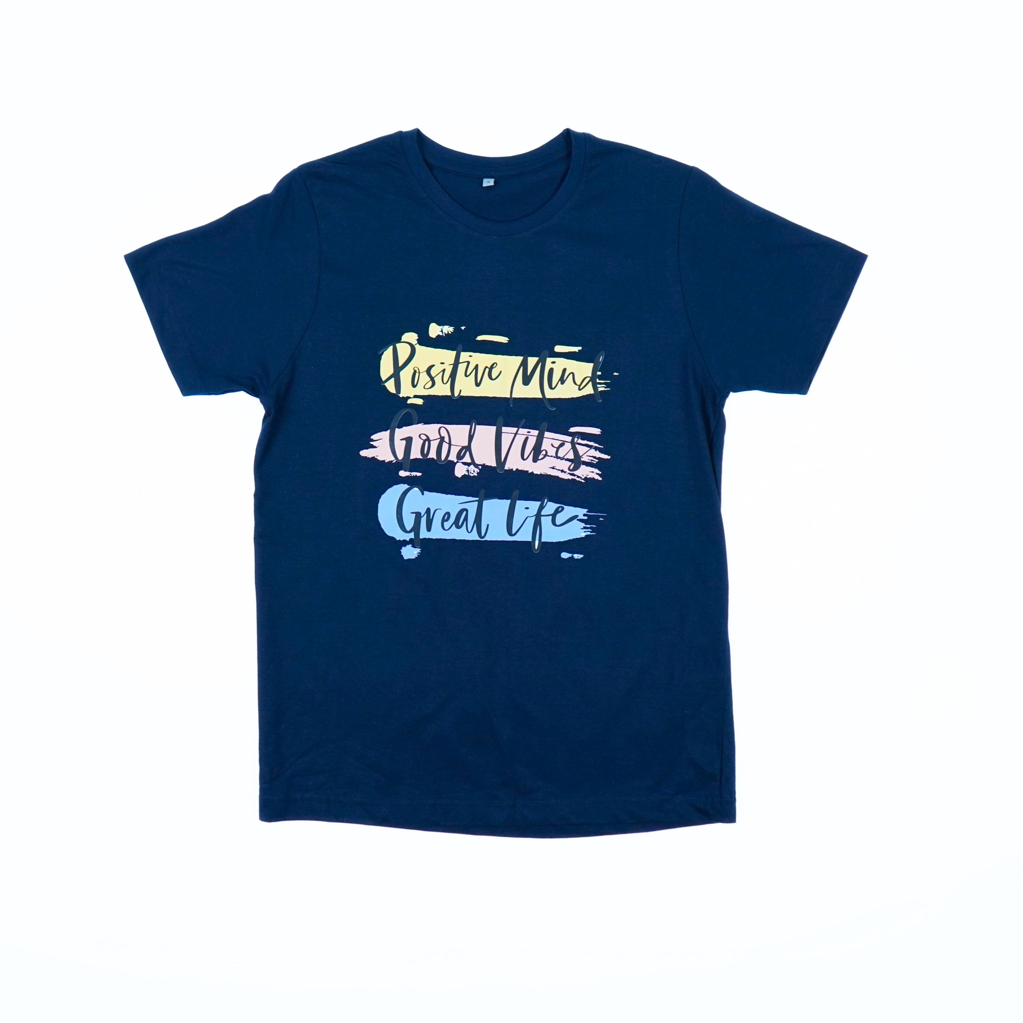 Spiritual T-Shirt for Yoga, Meditation, and Mindfulness - Dark Blue - Quote (Adults)