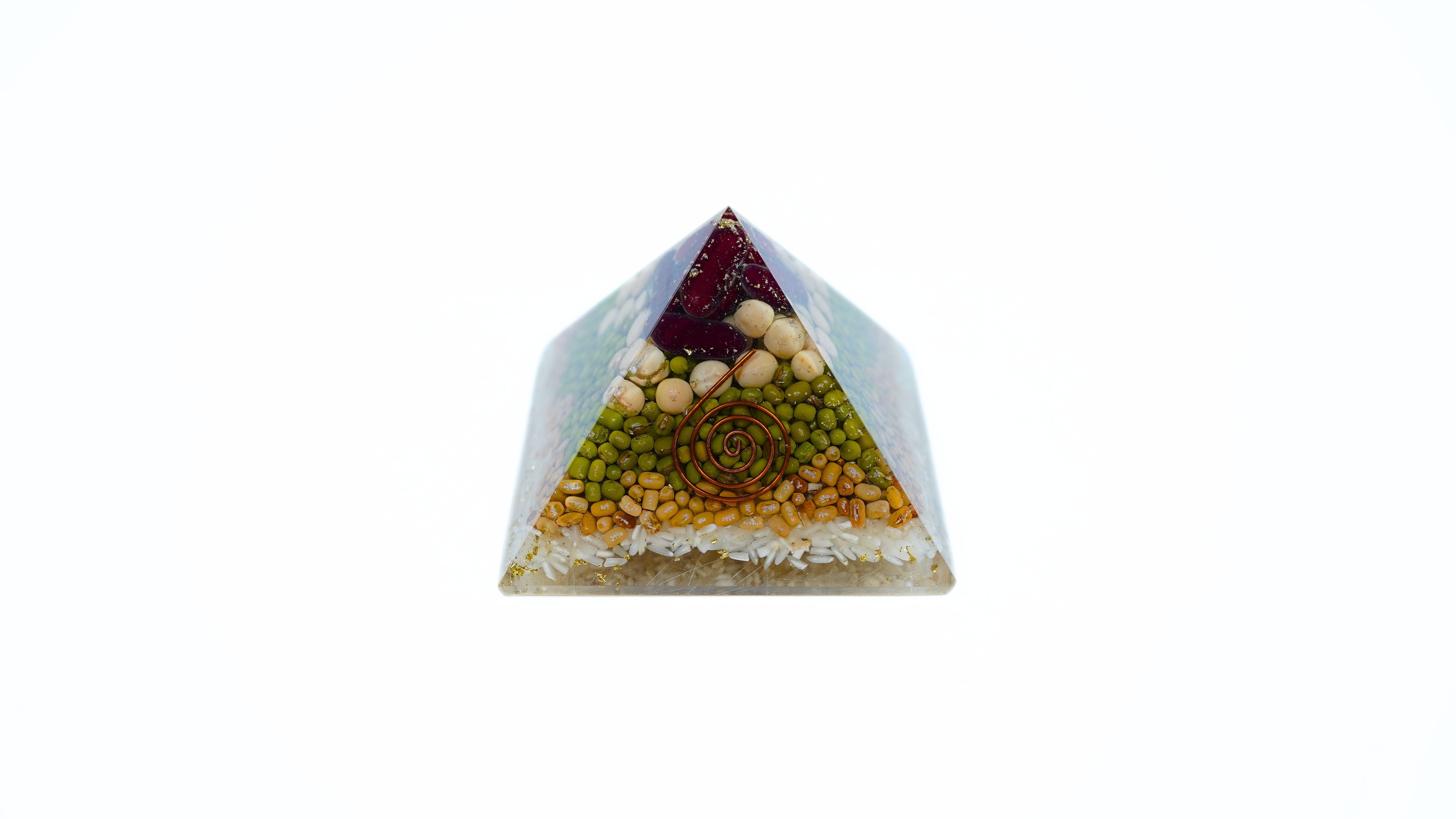 Crystal Annapoorna Pyramid|Grains Pyramid with Good Luck & Removing Negativity Vaastu for Nourishing Your Home with Vastu's Goddess of Food - 3 Inch