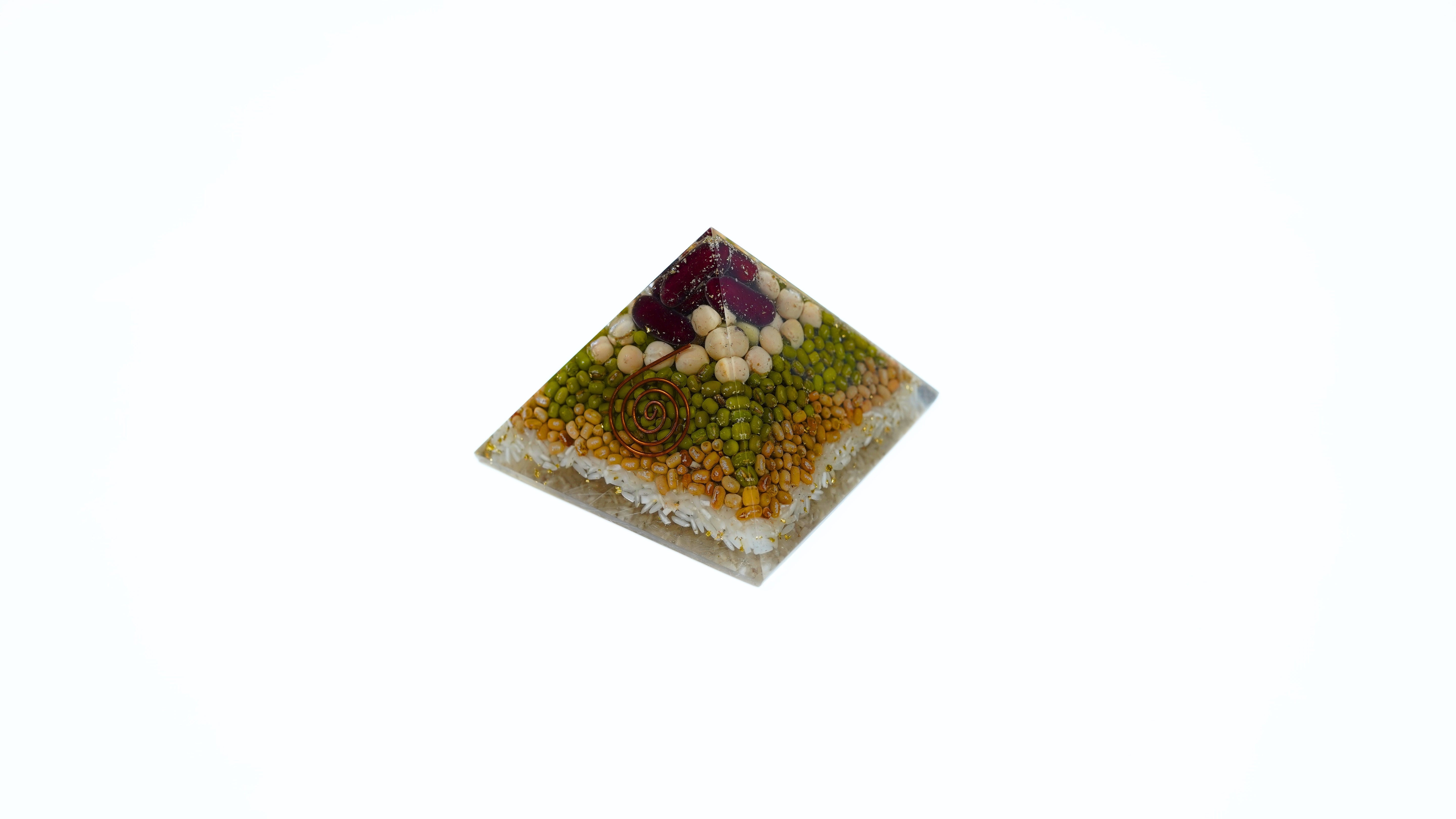 Crystal Annapoorna Pyramid|Grains Pyramid with Good Luck & Removing Negativity Vaastu for Nourishing Your Home with Vastu's Goddess of Food - 3 Inch