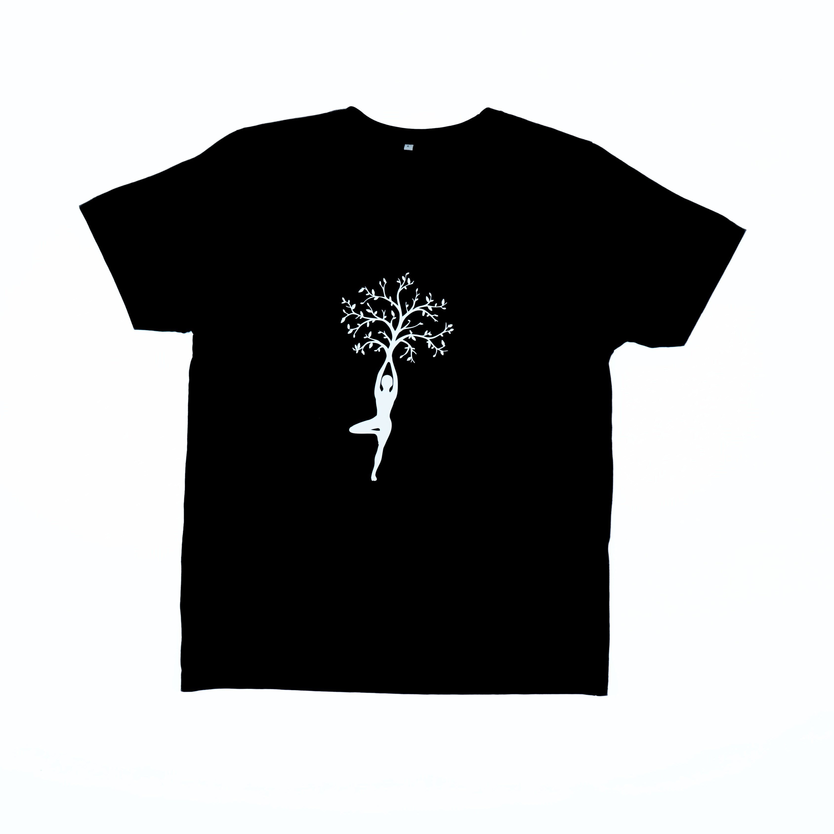 PVI Spiritual T Shirt - Black - Meditation Tree (Adults)