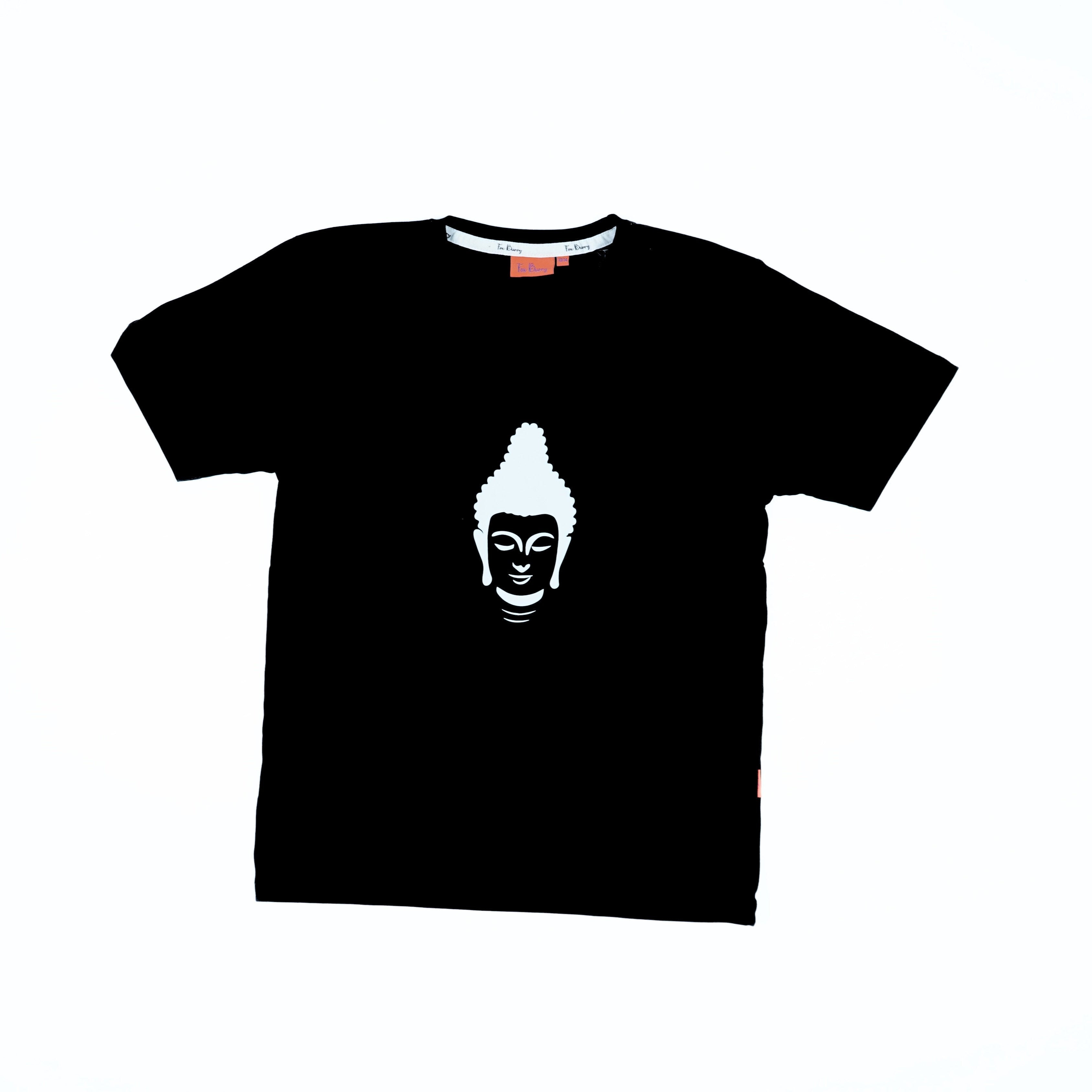 PVI Spiritual T Shirt - Black - White Buddha (Adults)