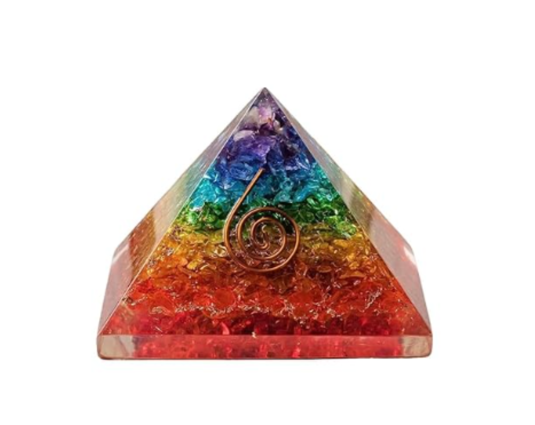7 Chakra Crystals Orgone Pyramid | Multi Color DYD