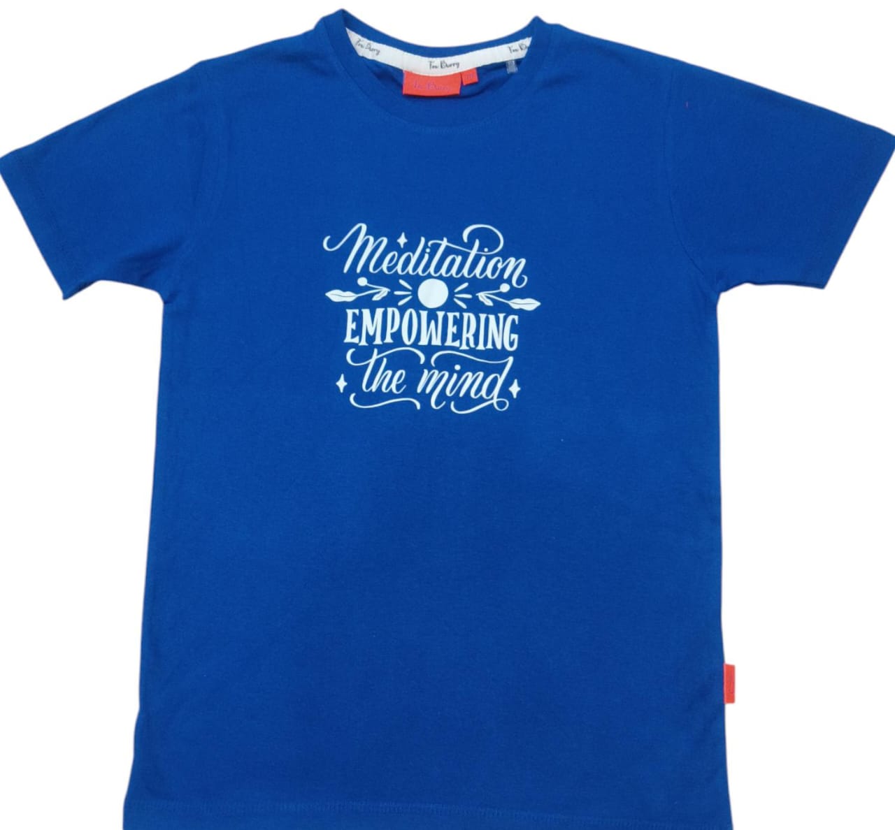 Spiritual T Shirt for Yoga, Meditation, and Mindfulness - Blue - Meditation Empowering the mind (KIds)