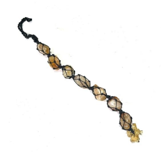 Yellow citrine tumble Clear Quartz Tumble - Hanging Window Ornament for Reiki Healing Crystals Tassel Wall Hanger Spiritual Meditation Hanging Ornament Window Decoration Fengshui Good Luck - 10Inch