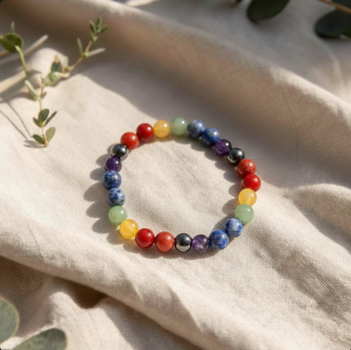 7 Chakras Bracelet with Certificate – Authentic Natural Stone Jewelry for Energy Healing and Balance