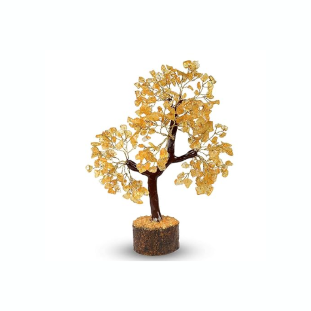 Crystal Tree – Citrine Natural Gemstone Bonsai Tree for Prosperity, Positivity, and Home Décor - 300Beads
