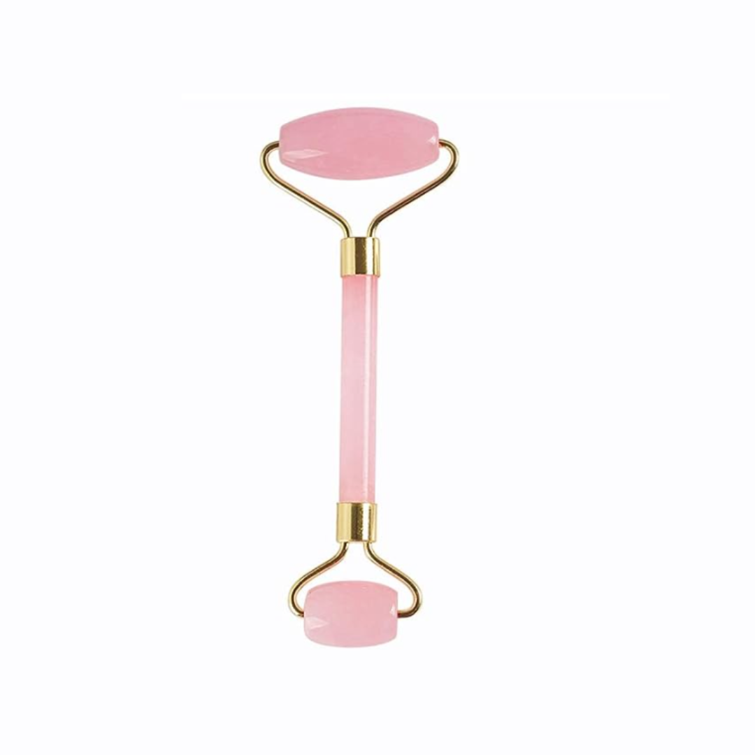 Natural Crystal Anti Aging Facial Massage Roller - (Pink) Rose Quartz