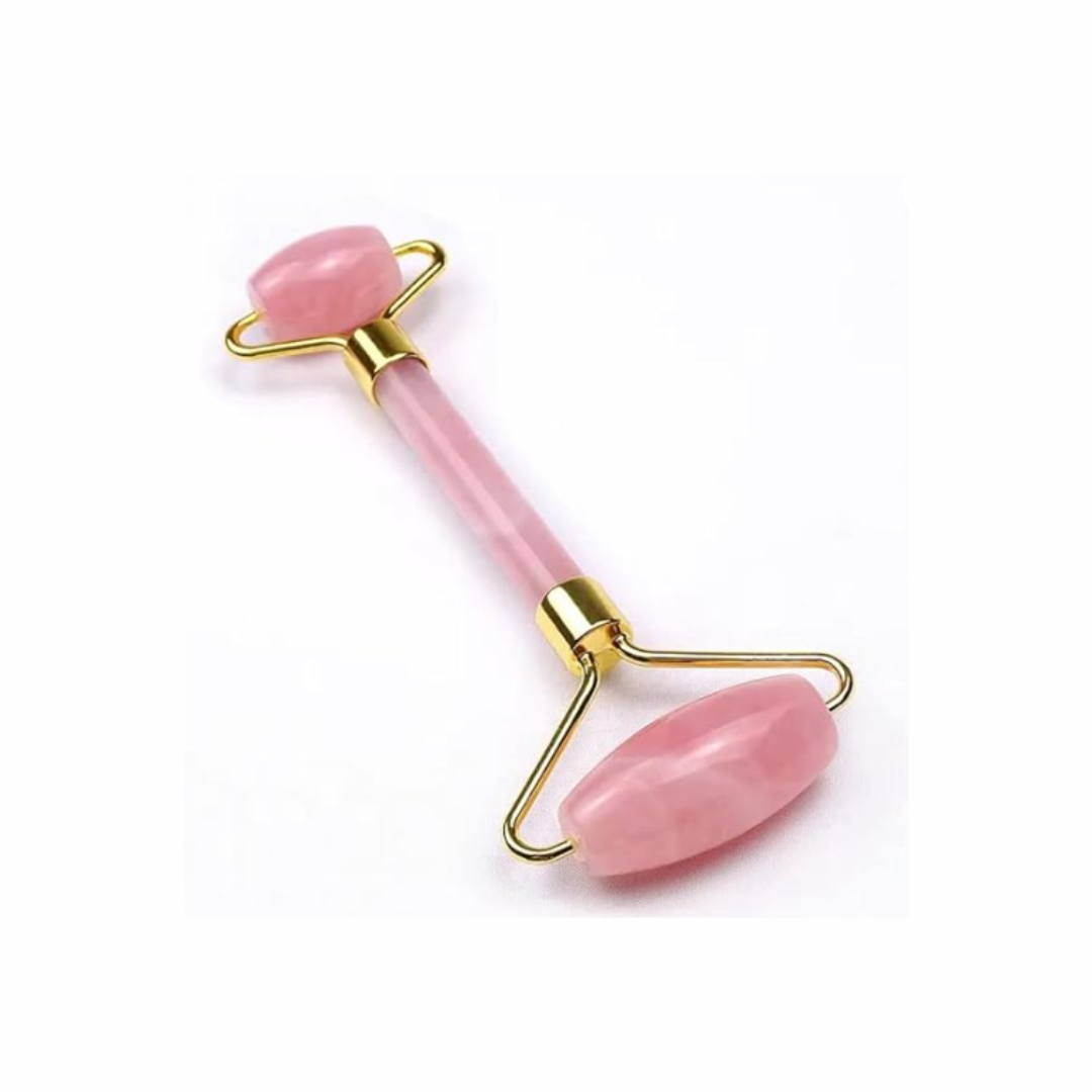 Natural Crystal Anti Aging Facial Massage Roller - (Pink) Rose Quartz