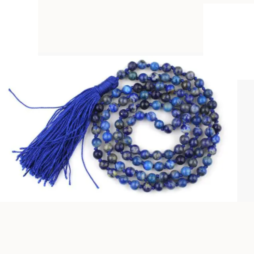 Japa Mala | Lapis Lazuli Mala With Certificate | 108 Beads | 8MM Round Beads