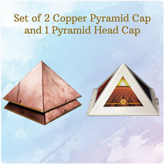 Set of 2 Copper Pyramid Cap and 1 Pyramid Head Cap