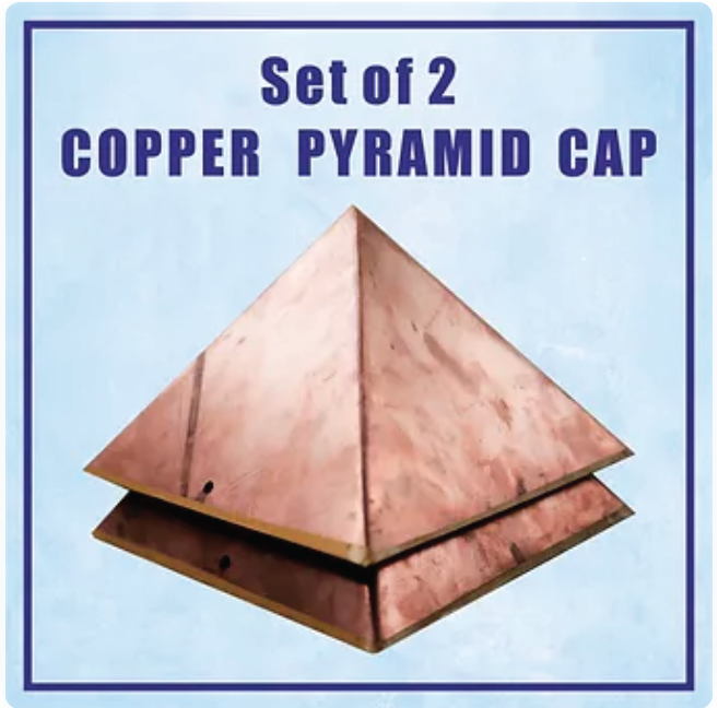 Set of 2 Copper Pyramid Cap and 1 Pyramid Head Cap