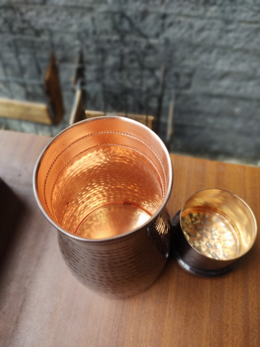 Copper Jar Antique for storing water | Pure 100 % Copper | 1ltr