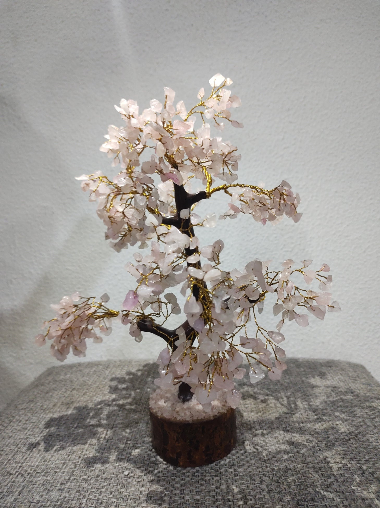 Crystal Tree – Rose Quartz Natural Gemstone Bonsai Tree for Love, Healing, and Home Décor - 300 Beads