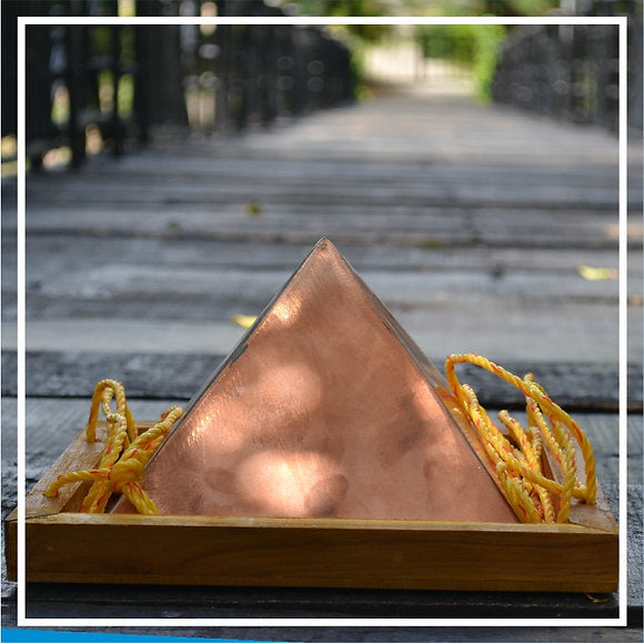 Copper Hanging Meditation Pyramid - 8 inches X 8 inches