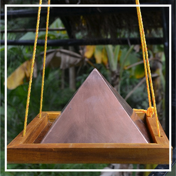 Copper Hanging Meditation Pyramid - 8 inches X 8 inches