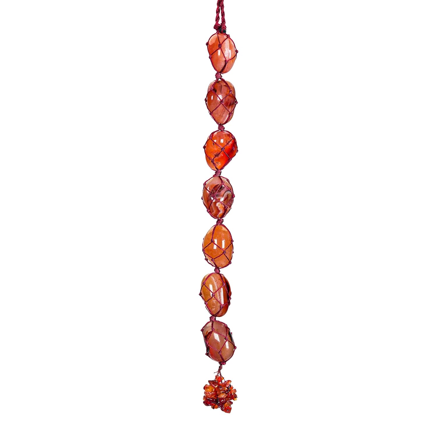 Orange Carnelian Tumble Stone Hanging Ornament, Helps in Creativity and Motivation, Spiritual Growth and Overall Well-Being,Tumble Stone for Home Décor (Orange Carnelian )