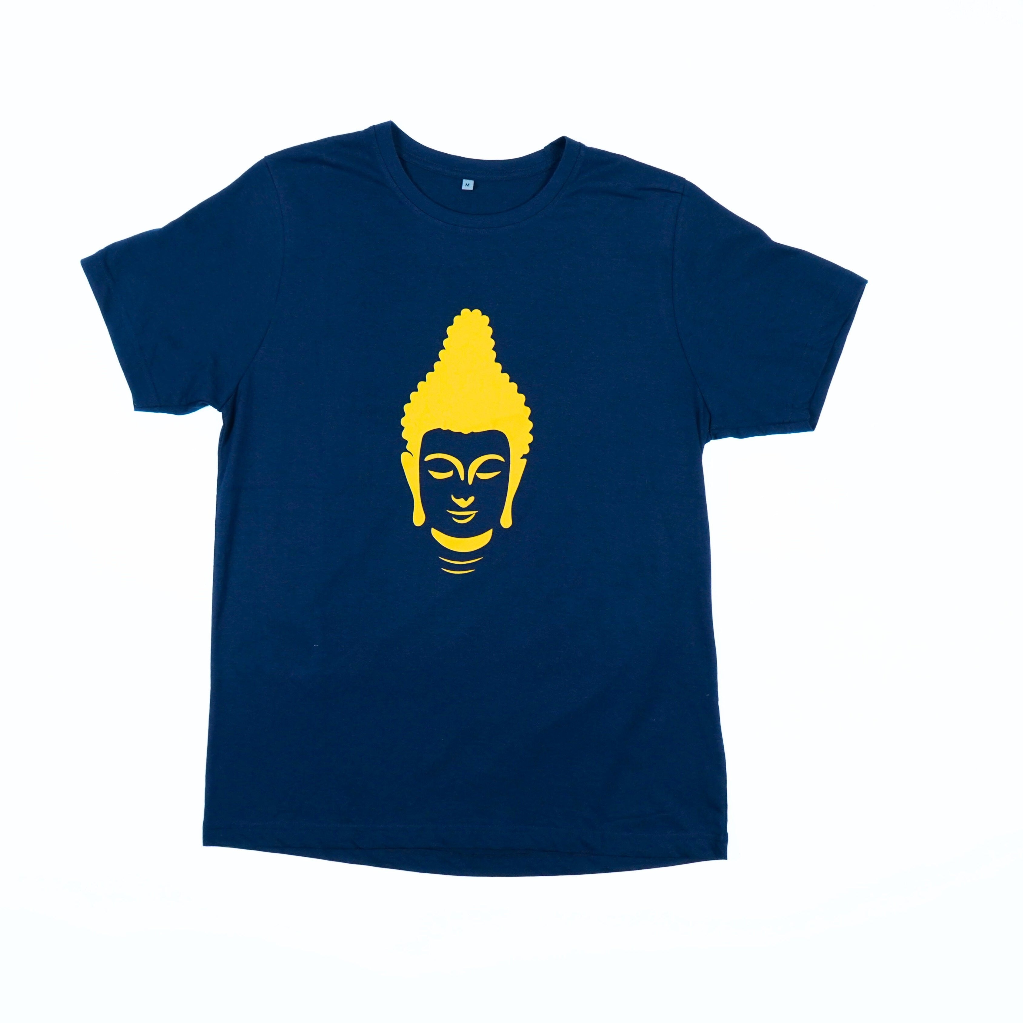 Spiritual T-Shirt for Yoga, Meditation, and Mindfulness -Dark Blue - Buddha