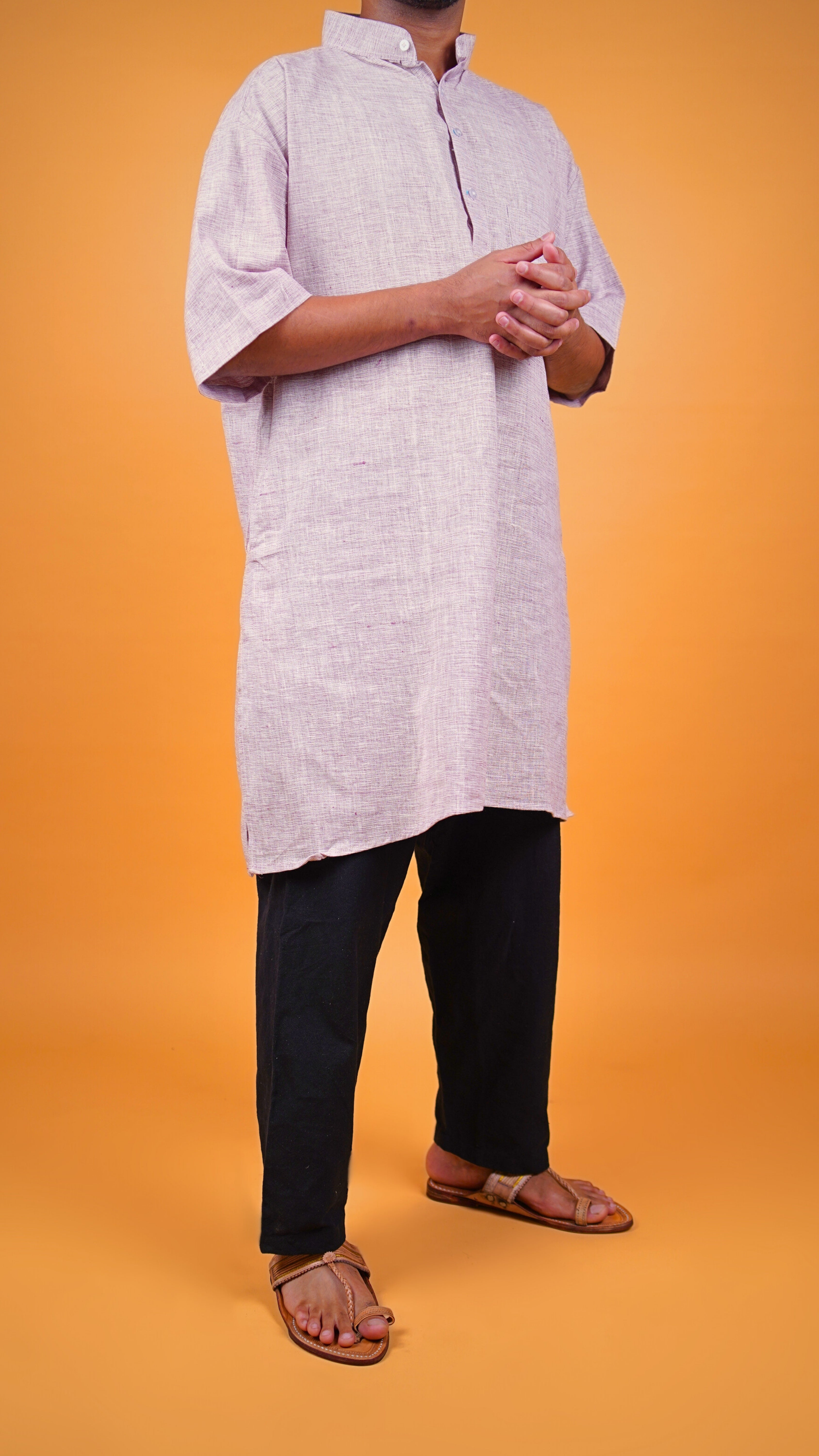 Khadi Kurta - Short Sleeves ( Long )