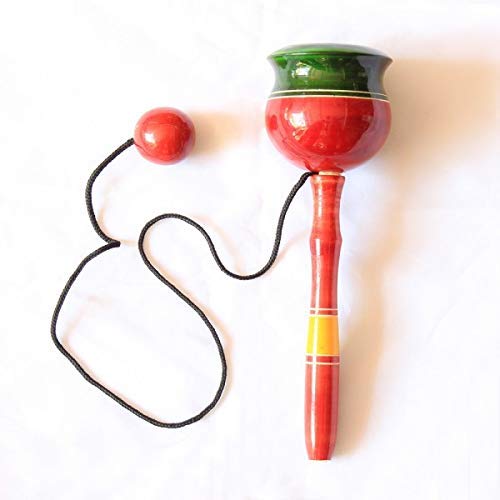 Channapatna - Wooden Cup and Ball for Kids Pack of 1, Wooden Traditional Toy, Classic Indian Game, Skills Development Game, Fun & Learning, Balancing Games