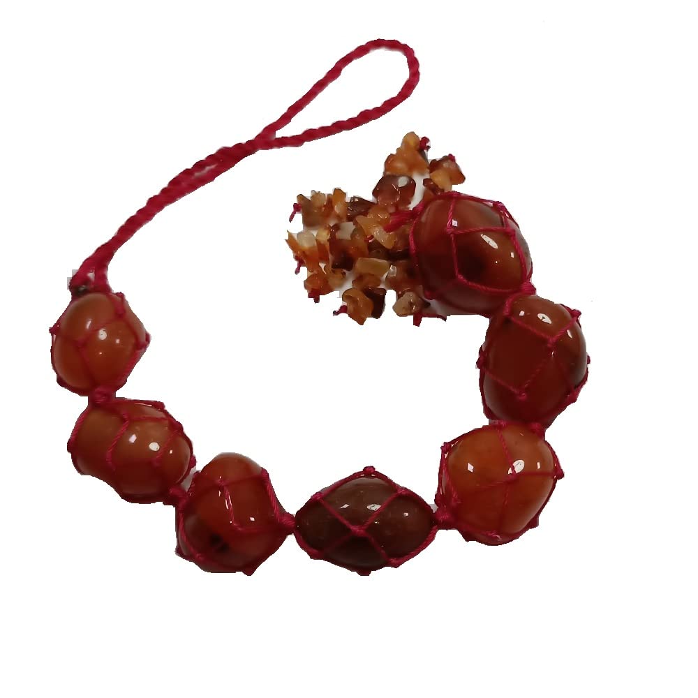 Orange Carnelian Tumble Stone Hanging Ornament, Helps in Creativity and Motivation, Spiritual Growth and Overall Well-Being,Tumble Stone for Home Décor (Orange Carnelian )