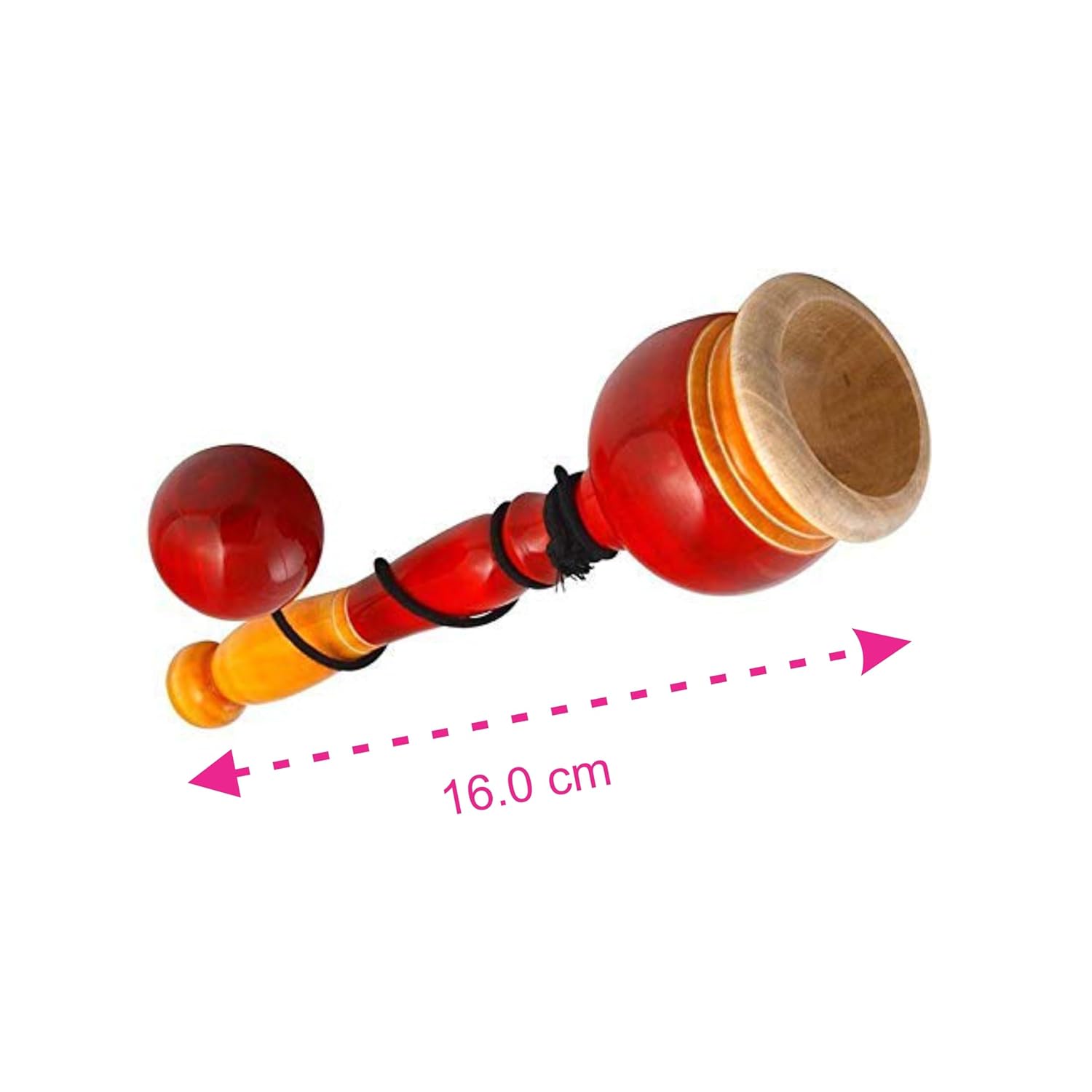 Channapatna - Wooden Cup and Ball for Kids Pack of 1, Wooden Traditional Toy, Classic Indian Game, Skills Development Game, Fun & Learning, Balancing Games