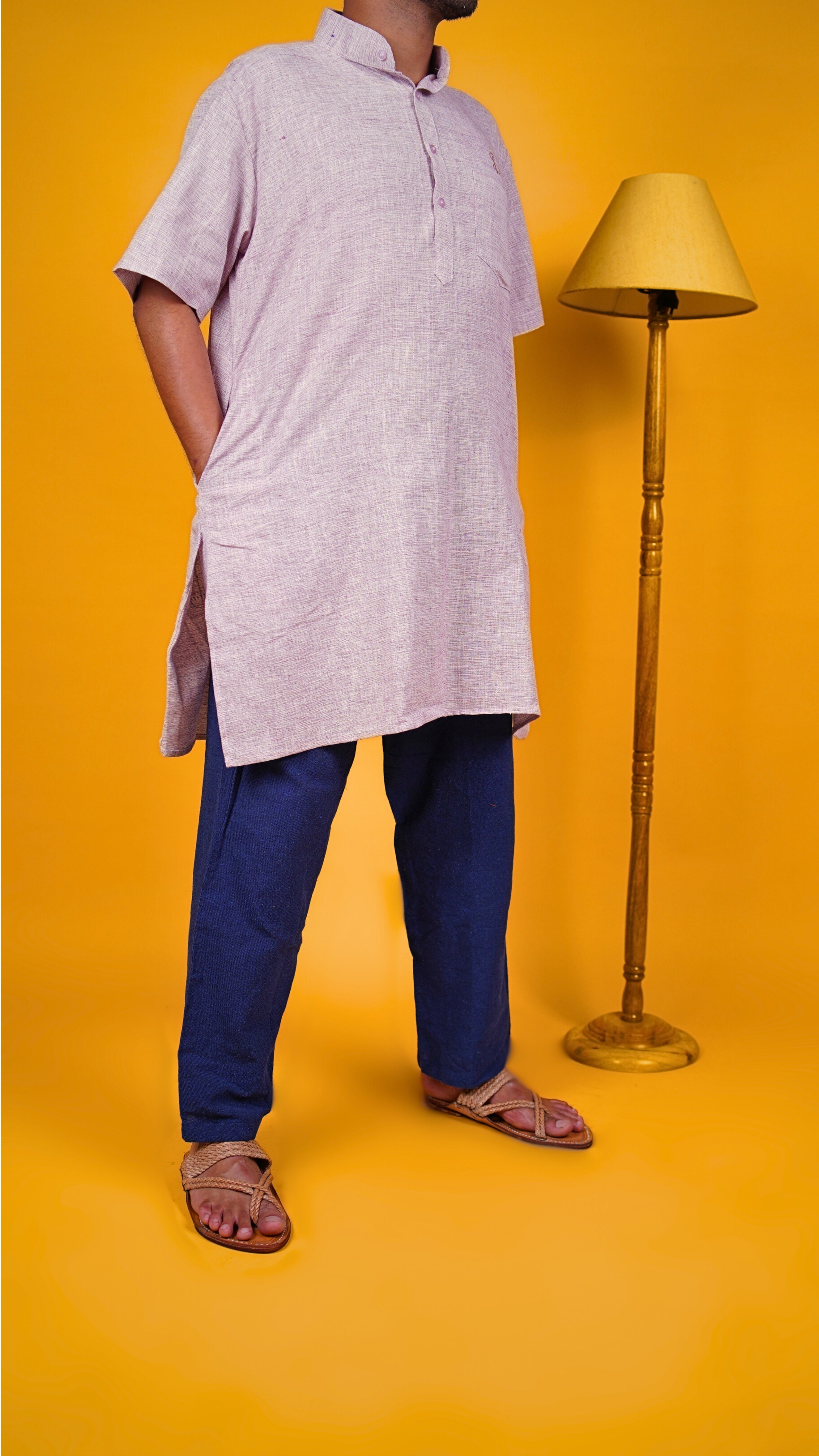 Khadi Kurta - Short Sleeves ( Long )