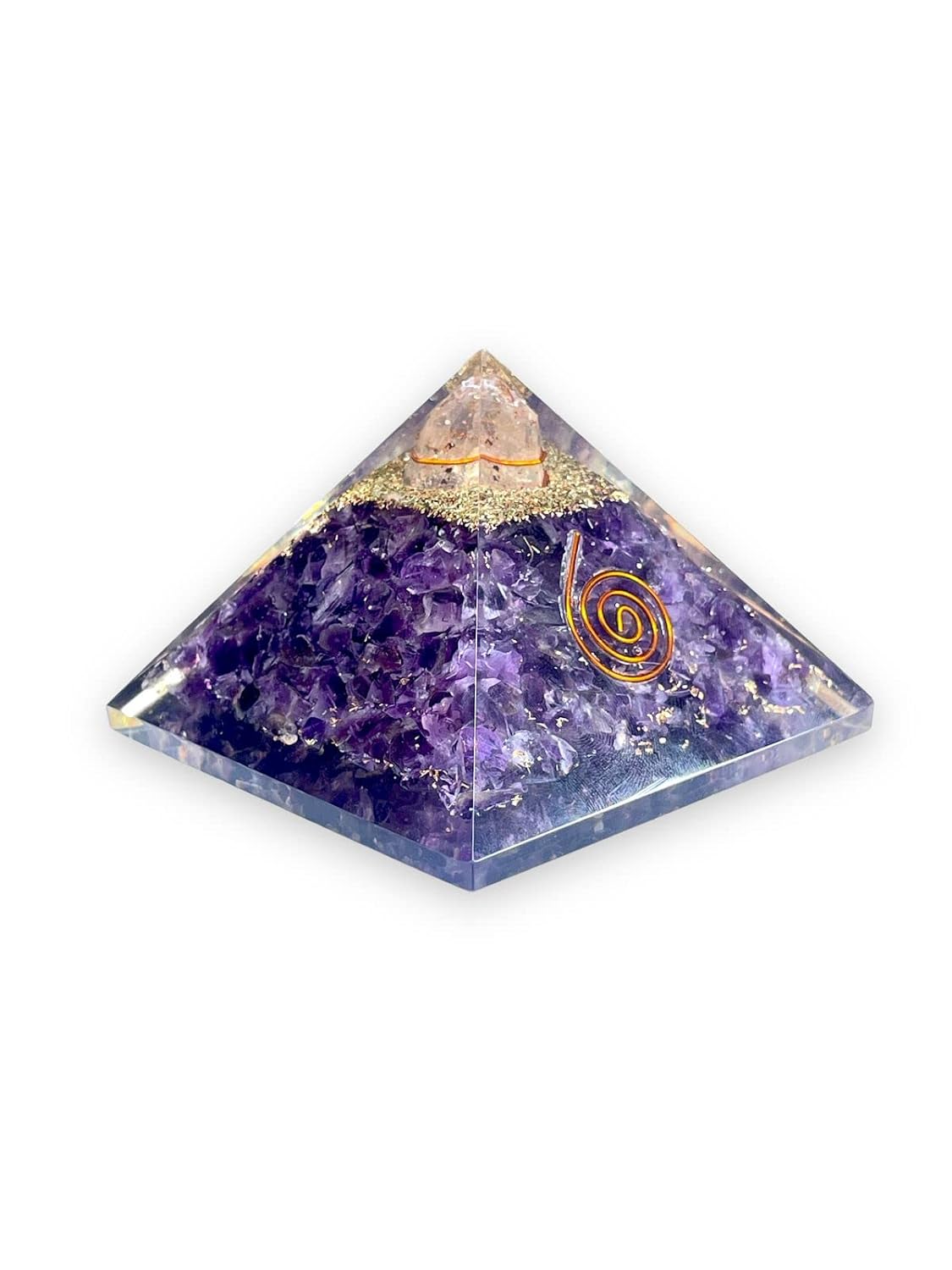 Amethyst Orgone Energy Pyramid - Healing Crystal, Spiritual Growth, Meditation & Chakra Balancing