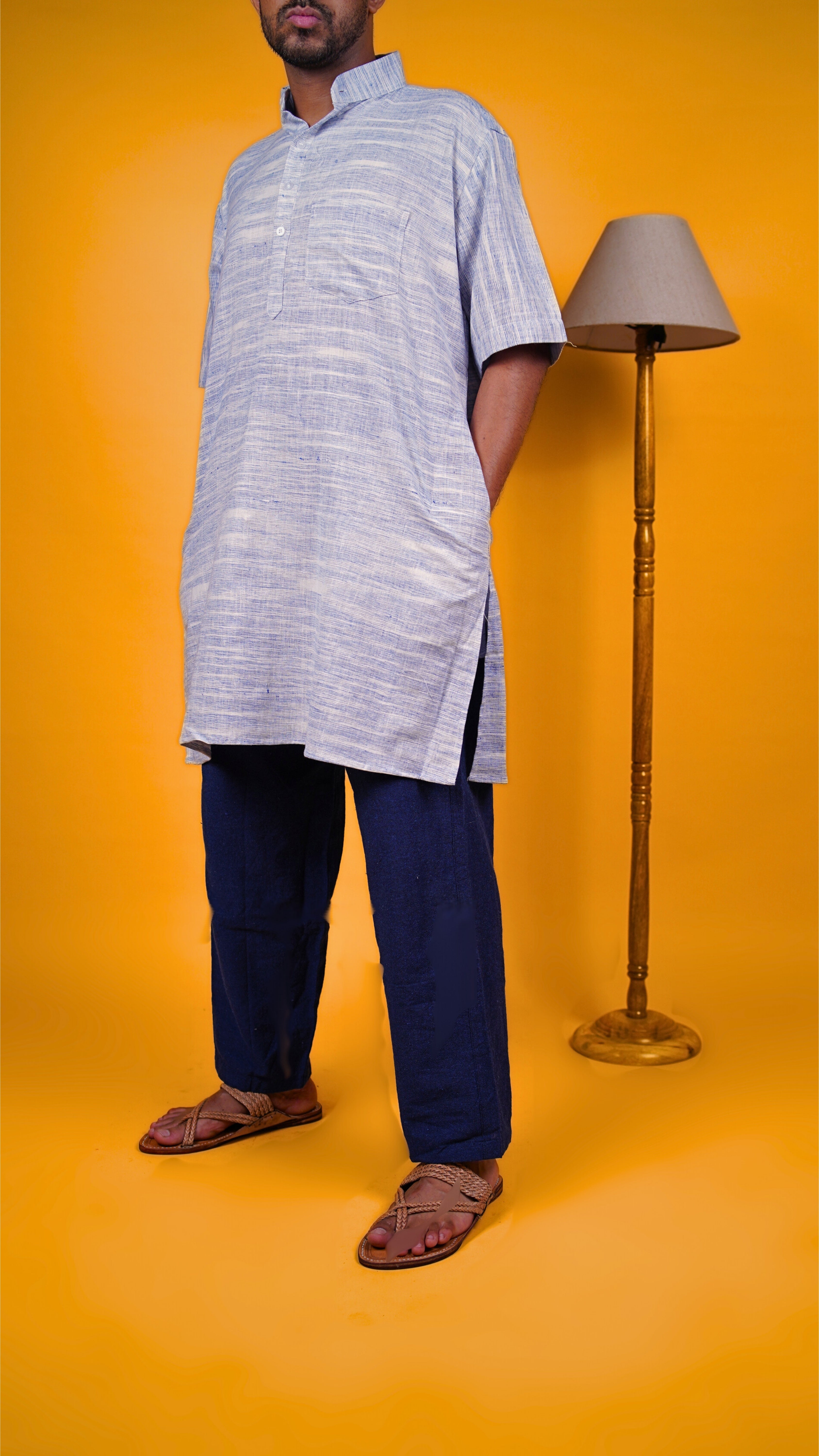 Khadi Kurta - Short Sleeves ( Long )