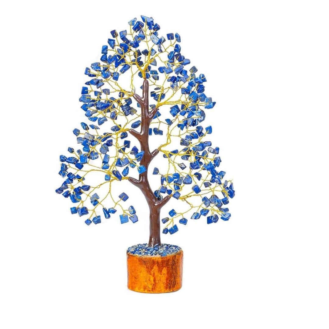 Crystal Tree – Blue Lapis Lazuli Handmade Bonsai Tree for Wisdom, Spiritual Growth, and Home Décor - 300 Beads