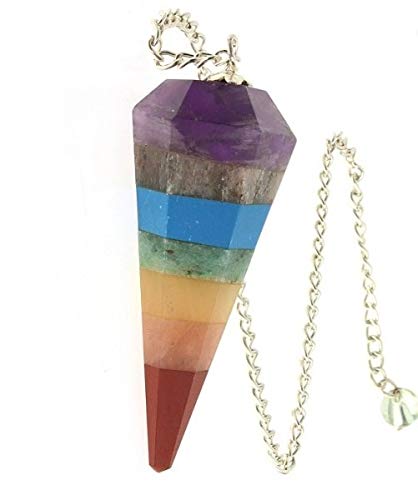 Crystal Seven Chakra | 7 Chakra Dowser | Pendulum for Reiki Healing Dowsing and Meditation, Protection, Dowsing.