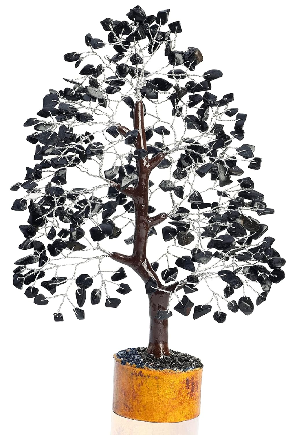 Crystal Tree – Black Tourmaline Handmade Bonsai Tree for Crystal Tree for Positive Energy, Fengshui Décor, Money Tree, Wealth & Prosperity, Spiritual Mystical Gift - 300 Beads