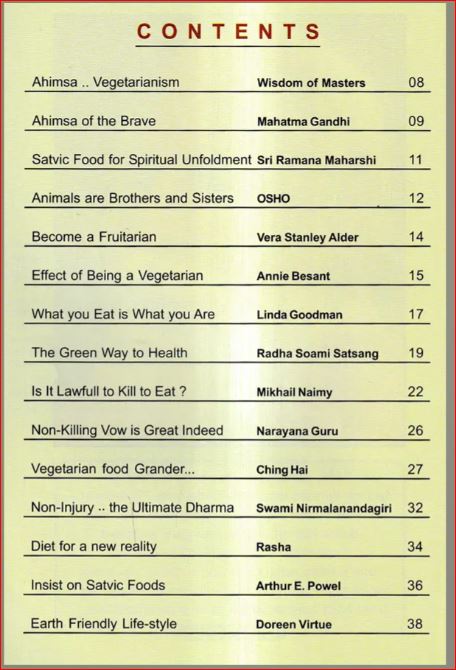 Ahimsa Vegetarianism and Spirituality - English Book