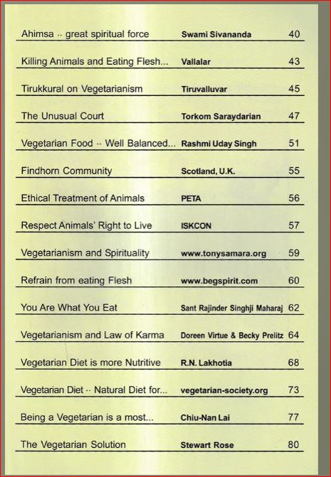 Ahimsa Vegetarianism and Spirituality - English Book