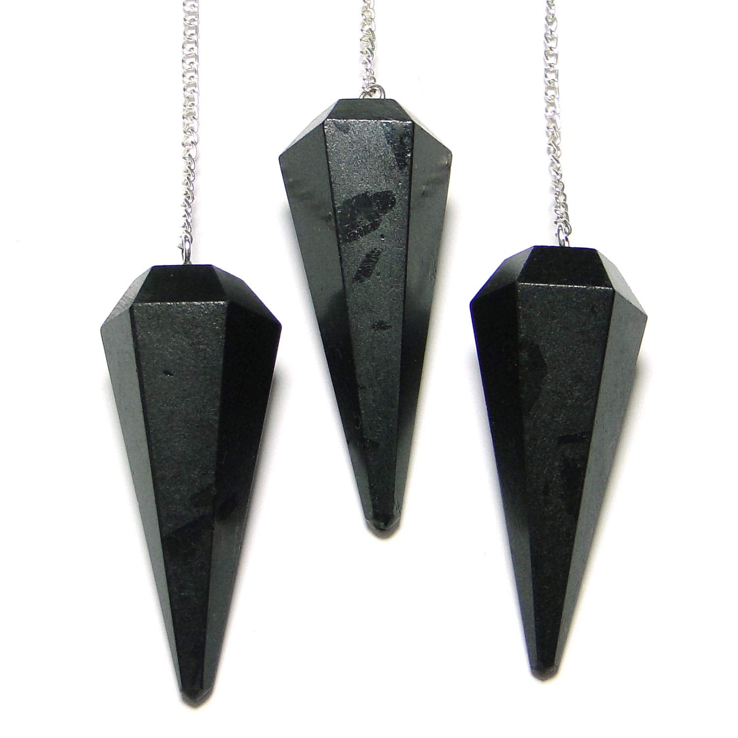 Crystal Black Tourmaline Cone Shaped Pendulum | Healing & Dowsing