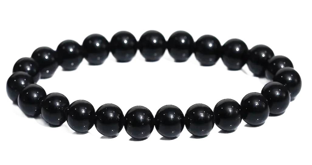 Black Tourmaline Beads Bracelet with Certificate – Authentic Natural Stone Jewelry for Protection and Grounding