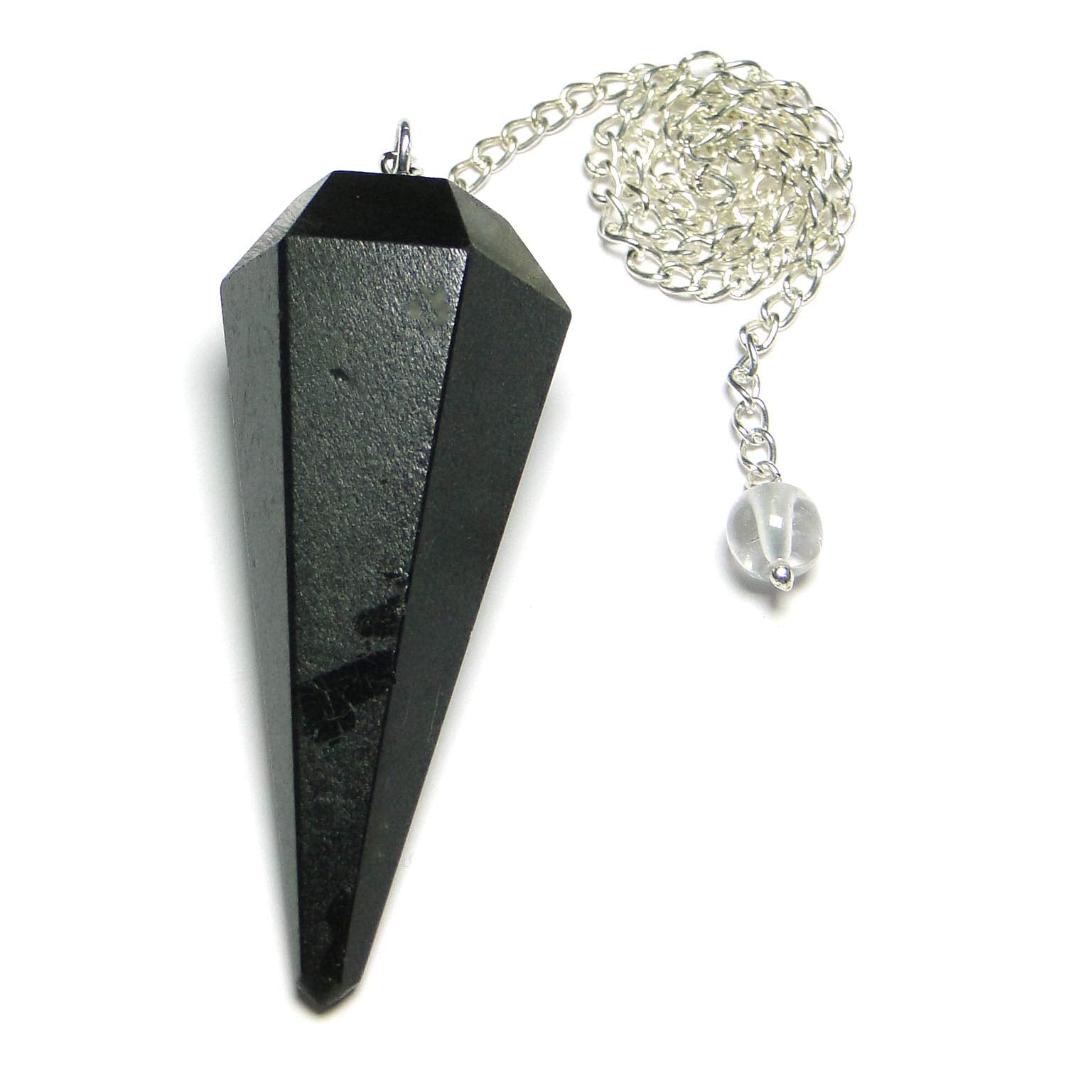 Crystal Black Tourmaline Cone Shaped Pendulum | Healing & Dowsing