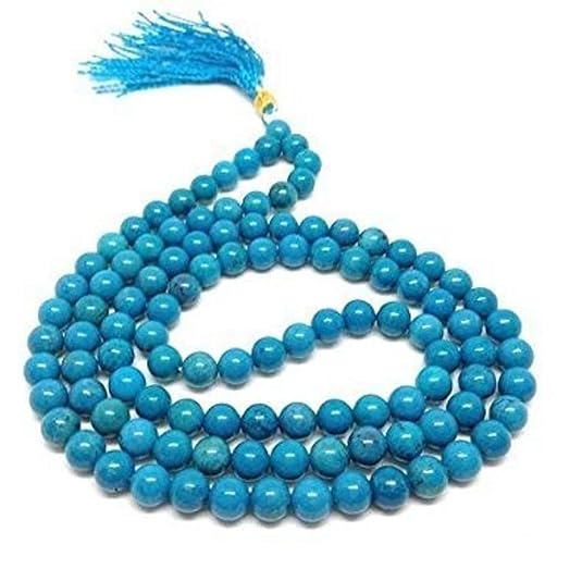 Japa Mala | Blue Turquoise with Certificate | 108 Beads | 8MM Round Beads