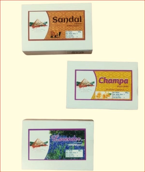 Dhoop Sticks Set of 3 (Sandalwood, Lavender and Champa) 100 gms each