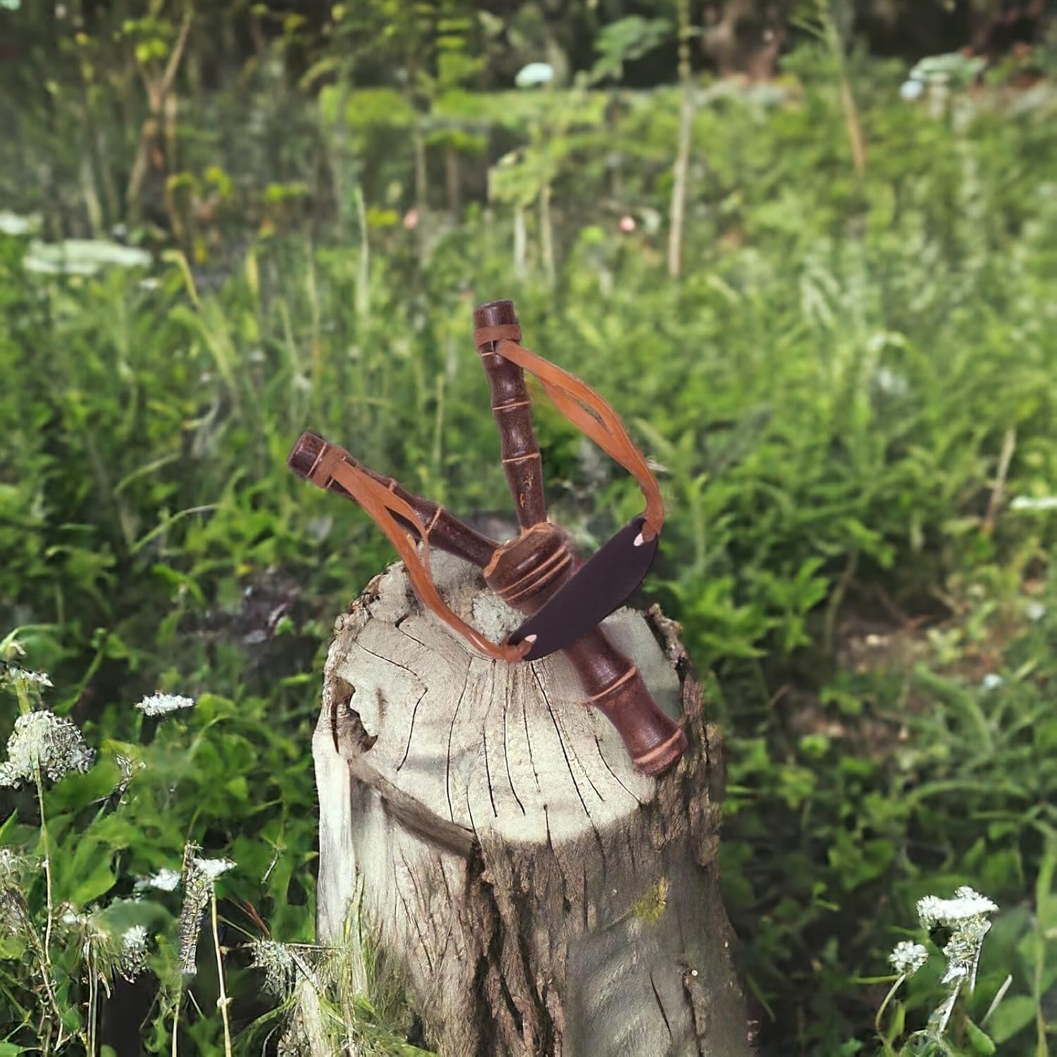 Handcrafted Boys Wooden Slingshot/Gulel with Elastic Stretchable Rubber Band for Outdoor Play Experience