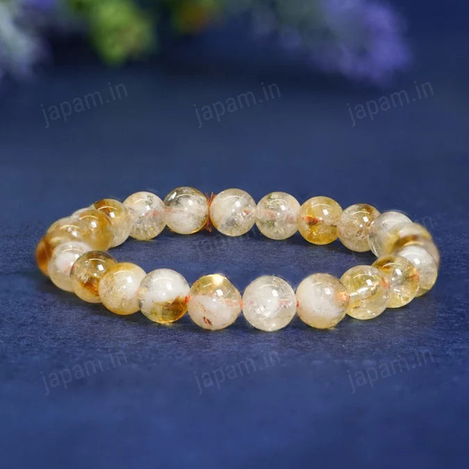 Crystal Bracelet - Citrine - 8mm Round Bead