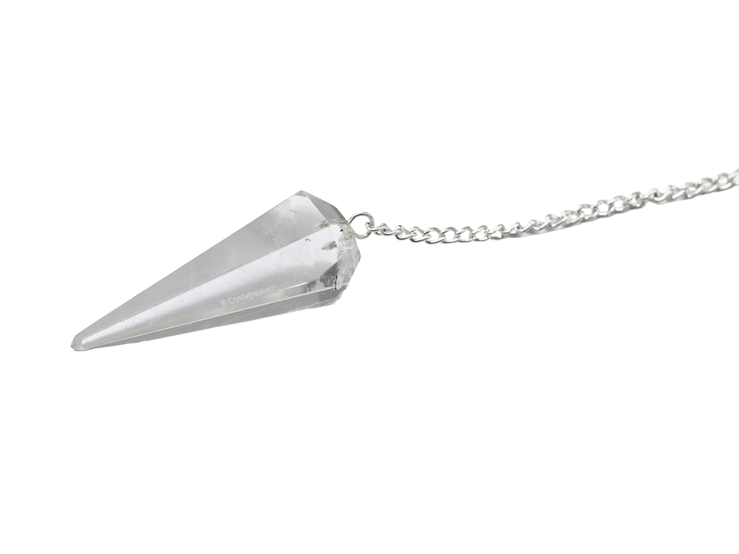 Crystal Clear Quartz Cone Shaped Pendulum | Healing & Dowsing