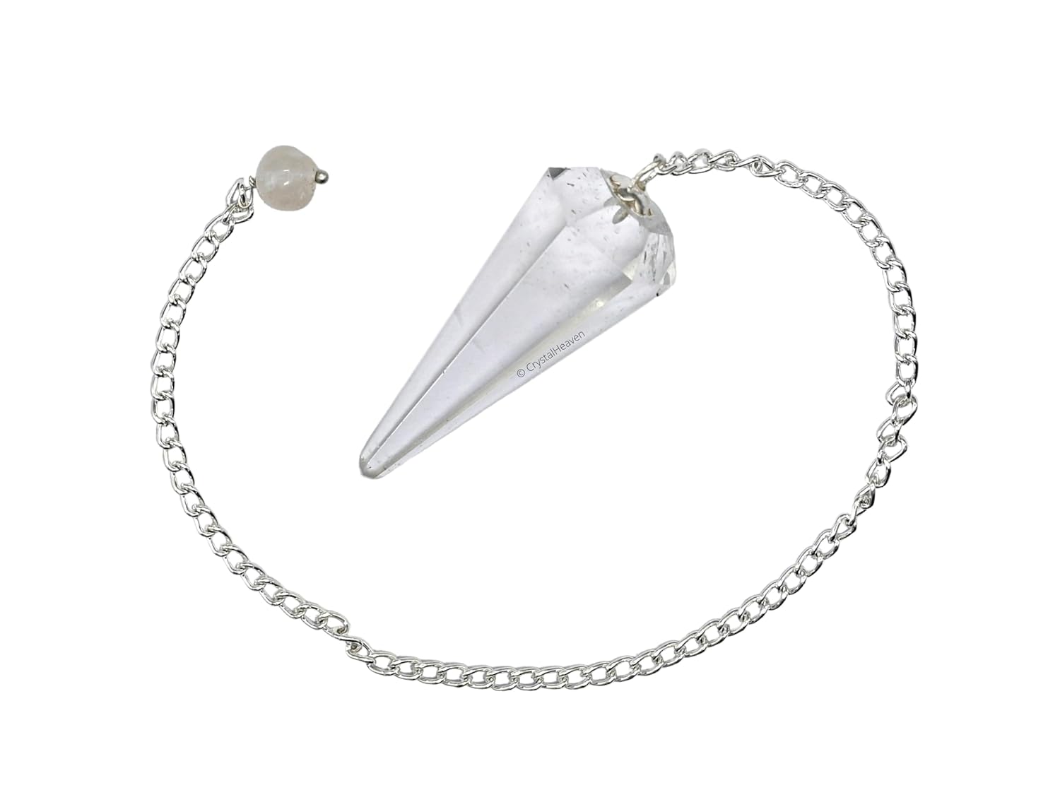 Crystal Clear Quartz Cone Shaped Pendulum | Healing & Dowsing