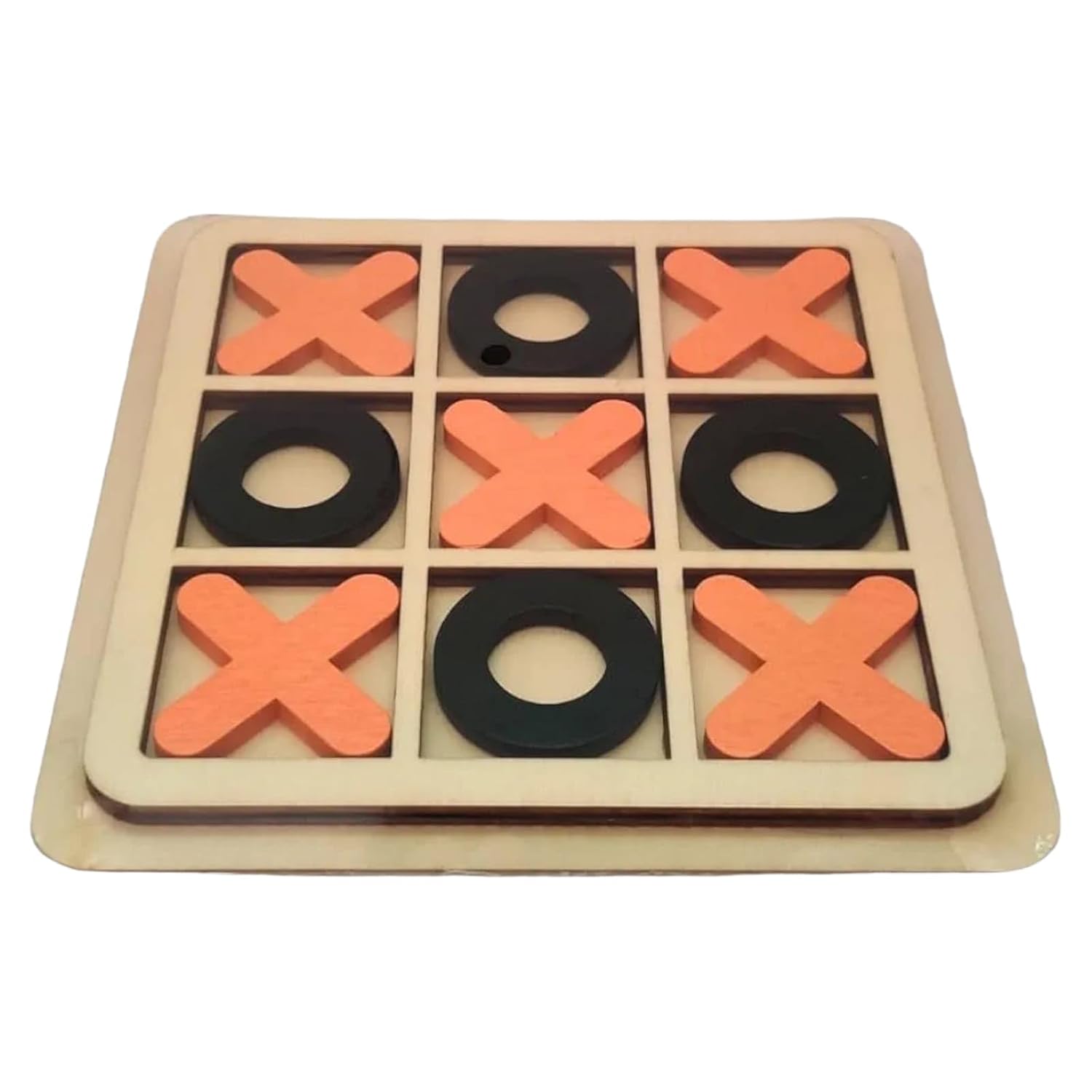 Handcrafted Wooden Tic Tac Toe Game Set for Cognitive Growth Interactive Brain Game for Kids and Adults