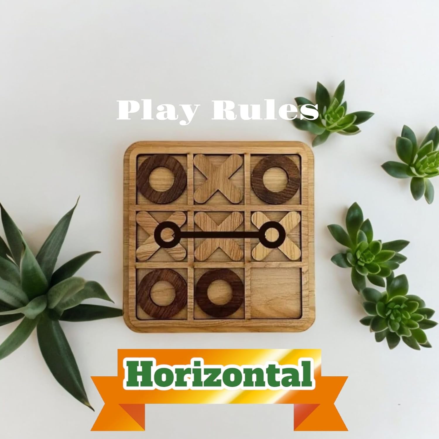 Handcrafted Wooden Tic Tac Toe Game Set for Cognitive Growth Interactive Brain Game for Kids and Adults