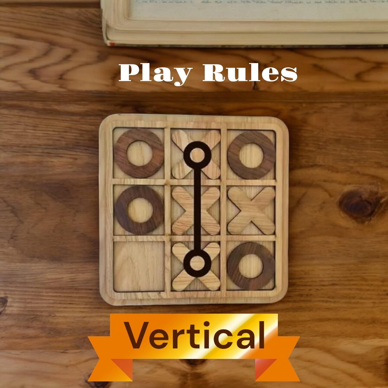 Handcrafted Wooden Tic Tac Toe Game Set for Cognitive Growth Interactive Brain Game for Kids and Adults