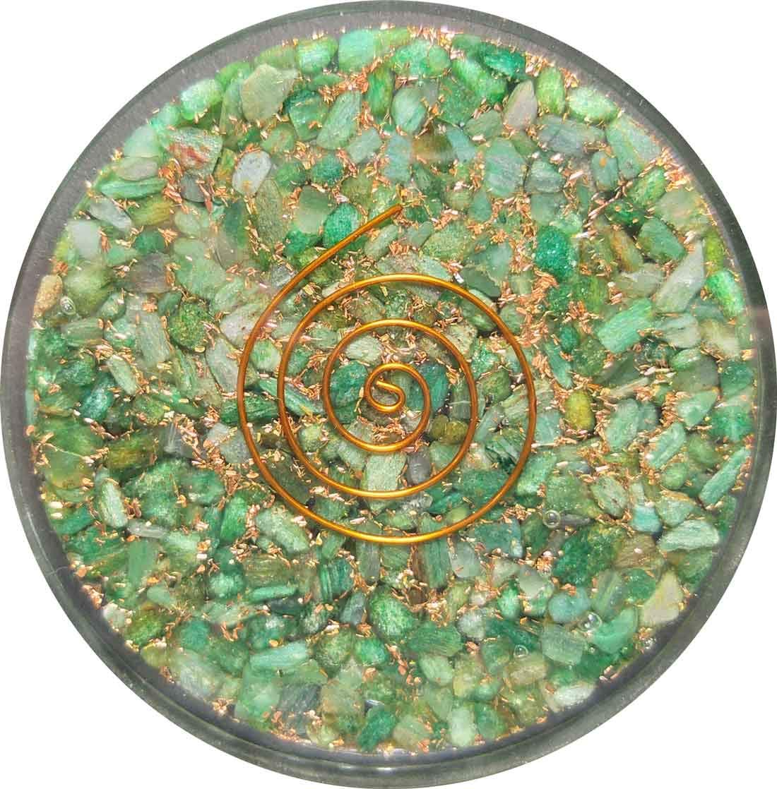 Orgonite Coaster | Green Aventurine | 3 Inch Dia