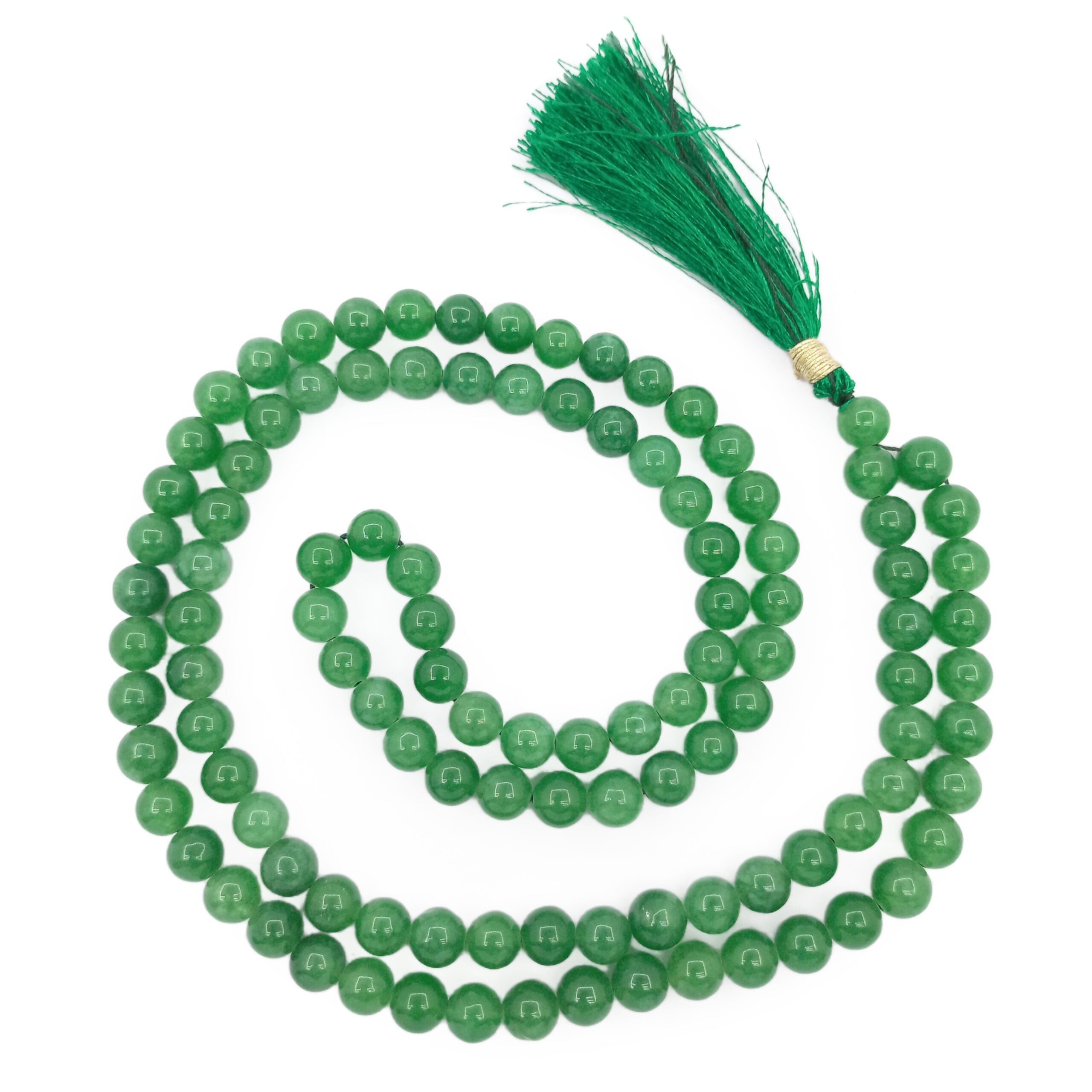 Japa Mala | Green Aventurine with Certificate | 108 Beads | 8MM Round Beads